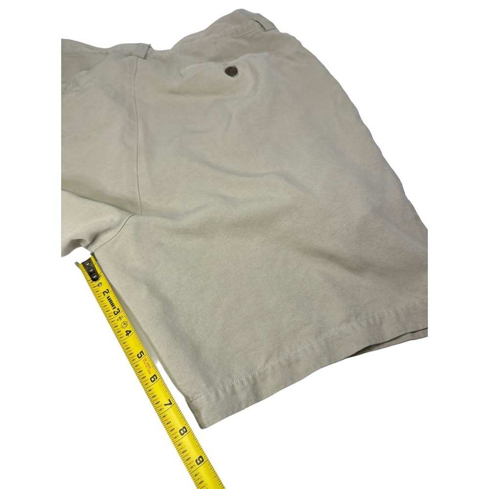Tommy Bahama Men's 100% Silk Beige Pleated Shorts Size 34 Machine Washable*STAIN - Picture 11 of 13